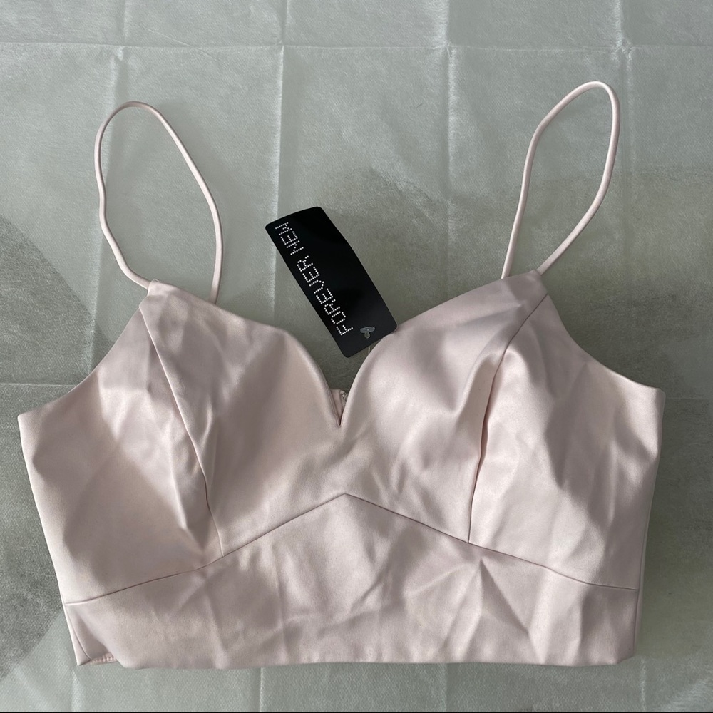 NWT Satin Blush Pink Bralet Crop Top Bra Small